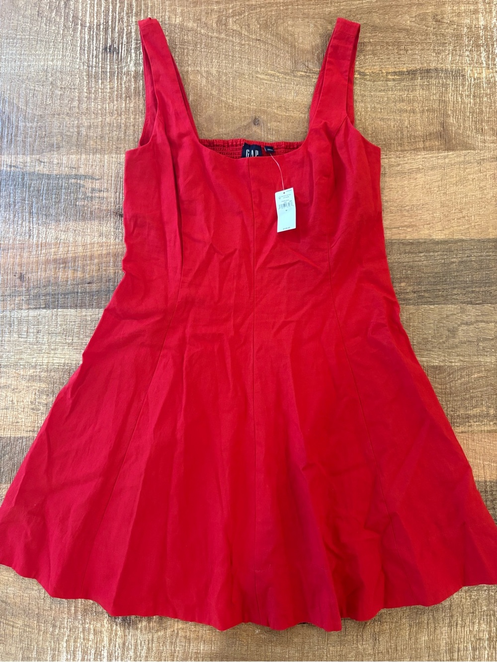 GAP Bright Red Sleeveless Fit-and-Flare Tank Dress
